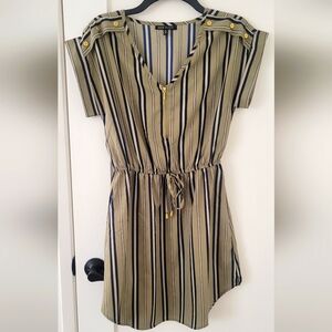 Green stripped dress